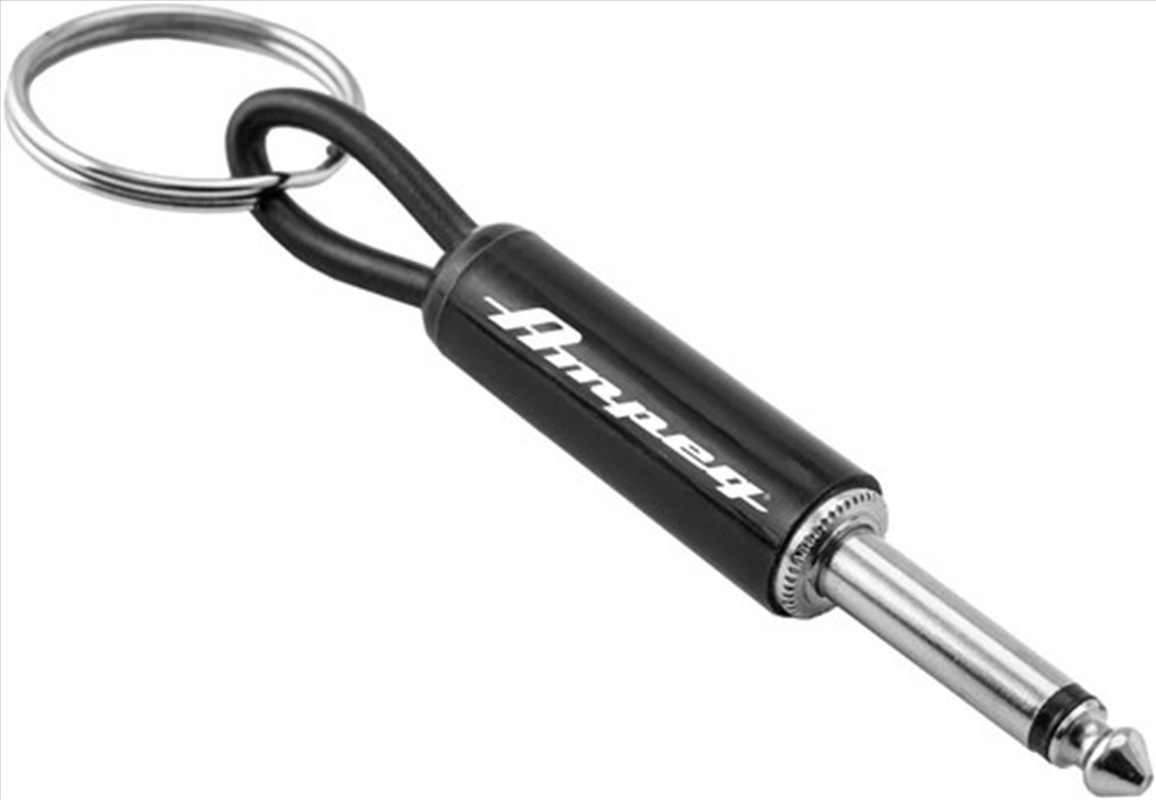 Pluginz - Ampeg Guitar Plug Keychain 1/4" Input Jack Black with White Logo/Product Detail/Keyrings