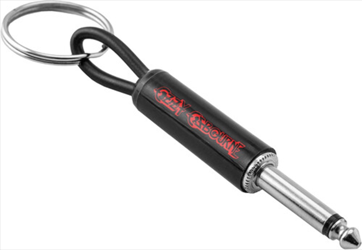 Pluginz - Ozzy Red Logo Guitar Plug Keychain 1/4" Input Jack Black With Red Logo/Product Detail/Keyrings