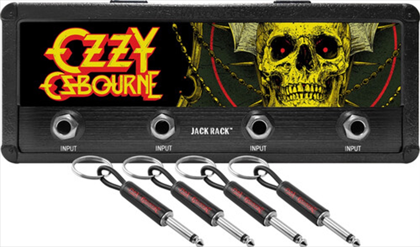 Pluginz - Ozzy Osbourne Batshit Logo Jack Rack - Includes 4 Ozzy Guitar Plug Keychains/Product Detail/Keyrings