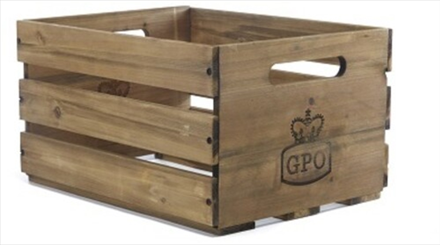 GPO Retro GPOLPC Cassa LP Record Wood Storage Case 100 Cap Tan/Product Detail/Storage