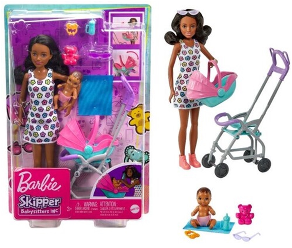 Mattel - Barbie Skipper Babysitters Inc. Stroller Playset, African American/Product Detail/Toys
