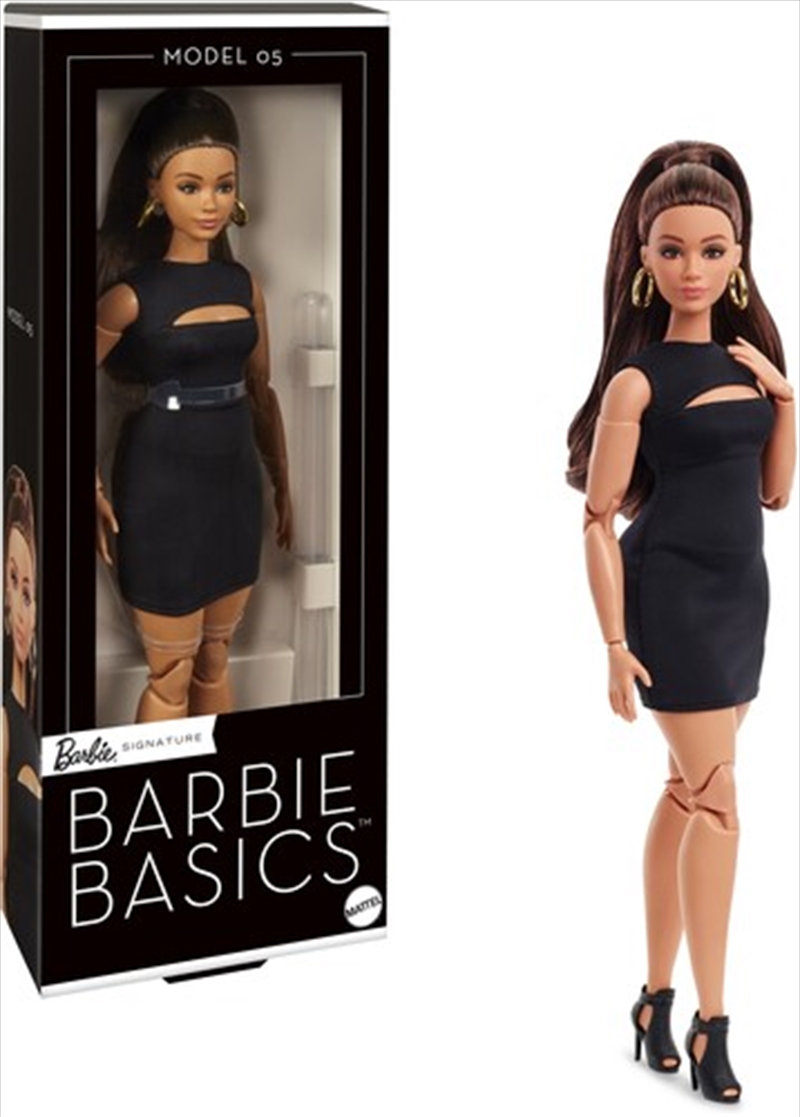 Mattel Collectible - Barbie Basics Collectible Doll, Model 05 With Brunette Hair, Black Dress & Heel/Product Detail/Toys