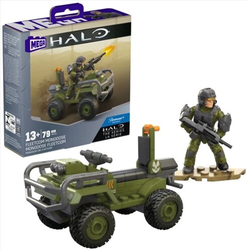 MEGA BLOKS - HALO FLEETCOM Mongoose Vehicle, 79 Piece Buiding Toy Set with Micro Action Figure/Product Detail/Toys