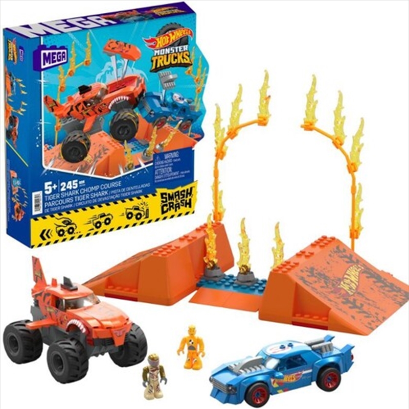 MEGA BLOKS - Hot Wheels Smash & Crash Tiger Shark Chomp Course, 245 Piece Buiding Toy Set/Product Detail/Toys