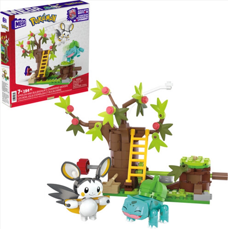 MEGA BLOKS - Pokemon: Emolga and Bulbasaur's Charming Woods, 194 Piece Buiding Toy Set/Product Detail/Toys