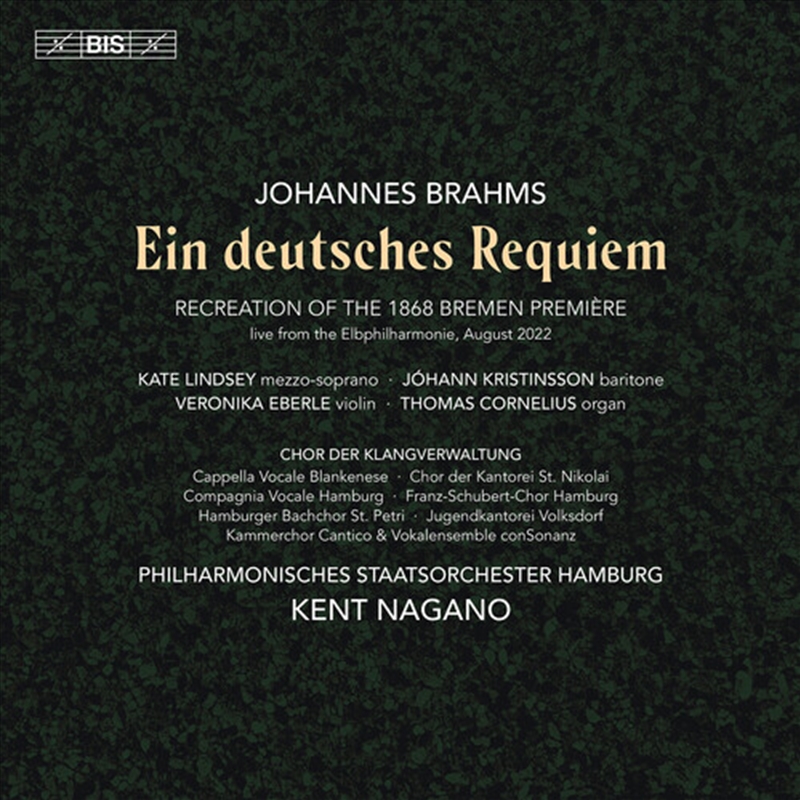 Brahms: Ein deutsches Requiem (Recreation of the 1868 Bremen Premiere)/Product Detail/Classical