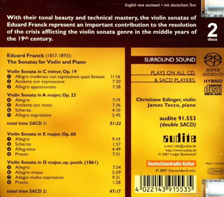 Sonatas for Violin & Piano/Product Detail/Classical