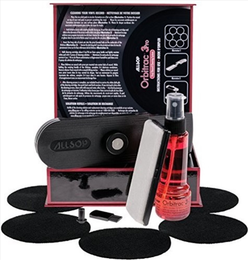 ALLSOP 31735 Orbitrac 3 PRO Vinyl LP Record Cleaning System Kit - Fluid, Brush/Product Detail/Cleaners