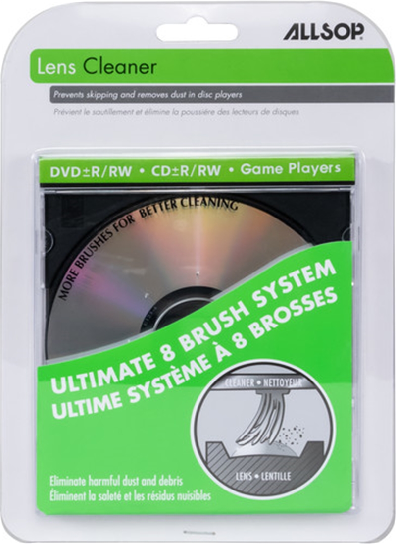 Allsop 56500 CD/DVD Laser Lens Cleaner With 8 Brushes/Product Detail/Cleaners