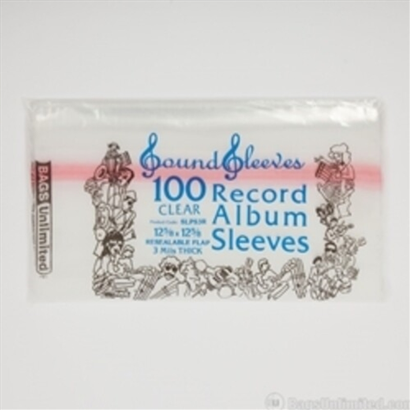 Bags Unlimited SLPS3R - 12 LP IN LP Jacket Sleeve - Resealable - 100 Count/Product Detail/Storage