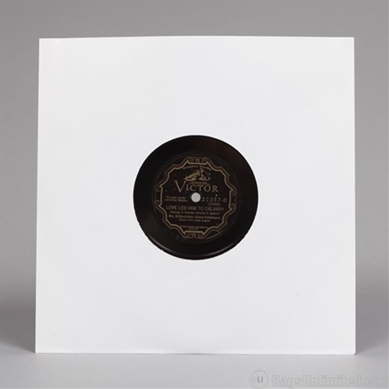 Bags Unlimited S10W - 10 Inch 78 RPM Paper Record Sleeves - 50 Count (White)/Product Detail/Storage