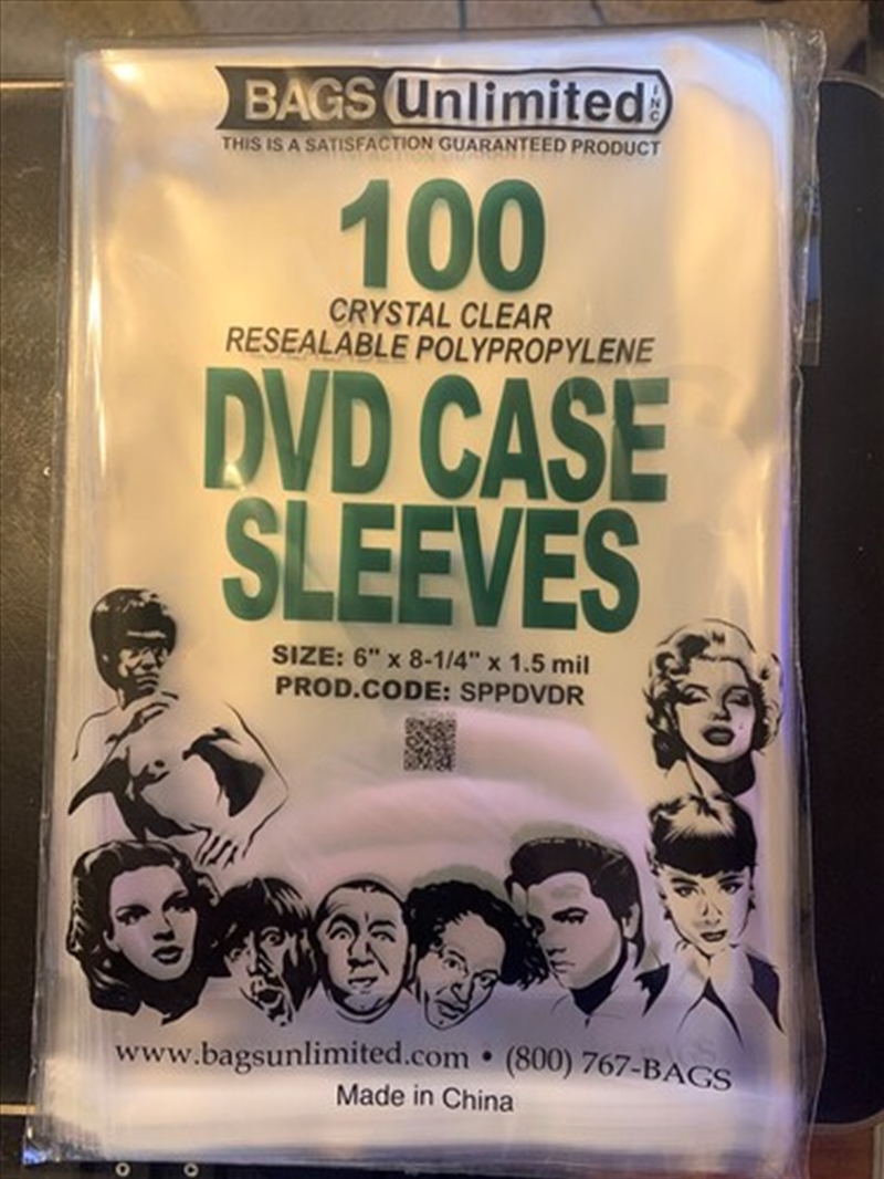 Bags Unlimited SPPDVDR DVD Case Sleeves - Resealable Flap - 6 X 8.25 - 100 Count (Crystal Clear)/Product Detail/Storage