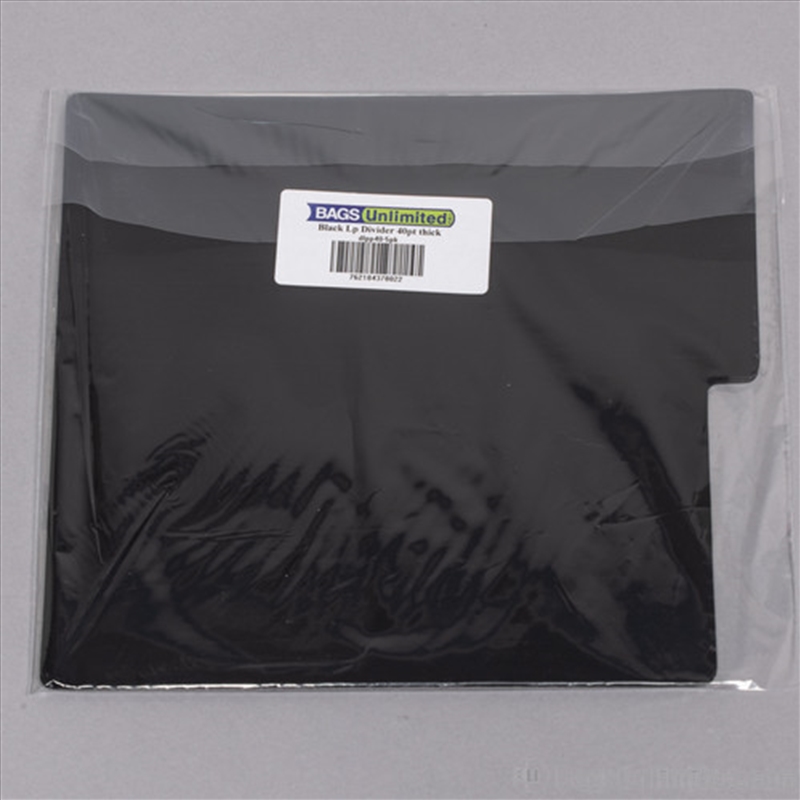 Bags Unlimited DLPP40K5PK - 12 Inch LP Divider Cards - 40 Guage - 5 Pack (Black)/Product Detail/Storage