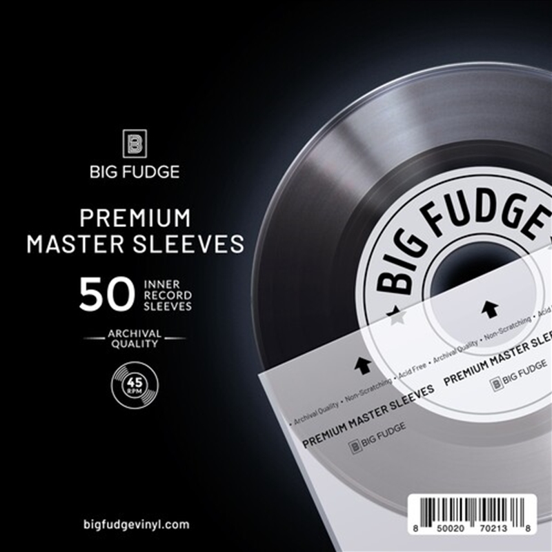 Big Fudge BFPIS7x50US 7 Inch 45RPM Vinyl Record Premium Master Inner Sleeves  50 Pack Clear/Product Detail/Storage