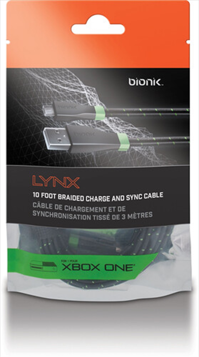 BIONIK BNK-9012 Xbox One LYNX  Controller Charge & Sync Cable - Tangle Free/Product Detail/Consoles & Accessories