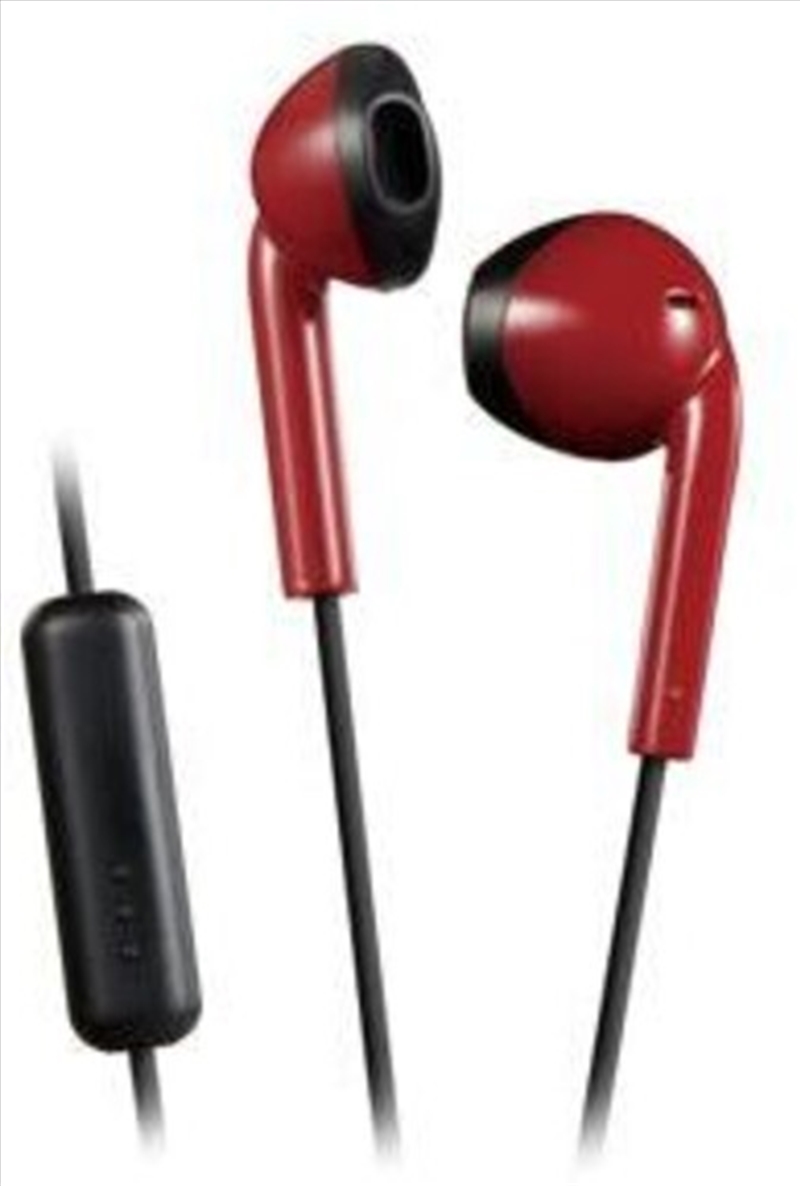JVC HAF19MRB Vintage Earbuds IPX2 Sweat Proof Includes Mic & Remote (Red/Black)/Product Detail/Headphones