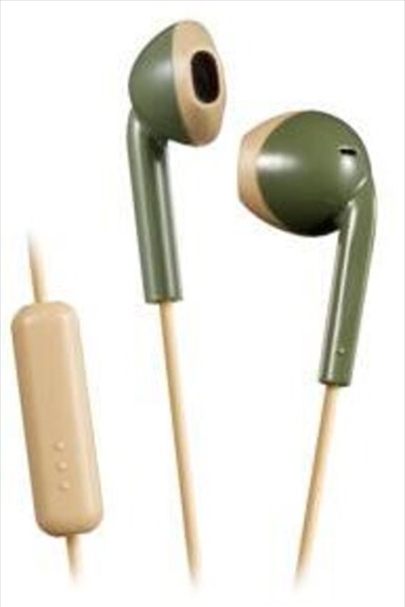 JVC HAF19MGC Vintage Earbuds IPX2 Sweat Proof Includes Mic & Remote (Green)/Product Detail/Headphones