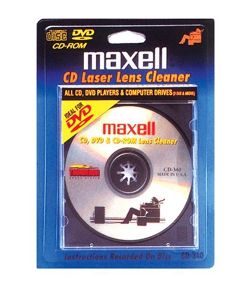 Maxell 190048 CD-340 Laser Lens Cleaner - For Compact Disc, DVD - Game Consoles/Product Detail/Cleaners