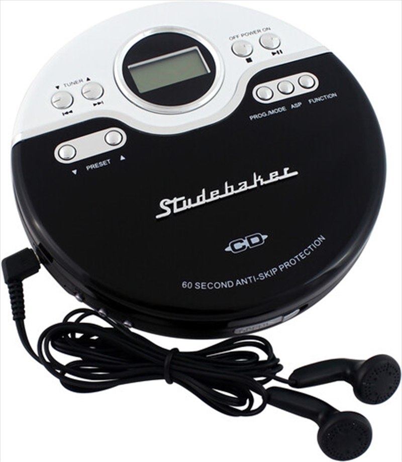 Studebaker SB3703BW Joggable Personal CD Player - FM - Bass Boost (White/Black))/Product Detail/Media Players