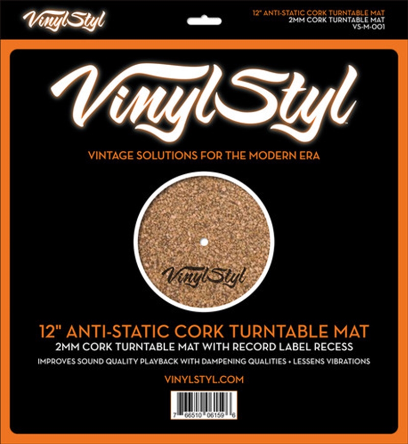 Vinyl Styl® VS-M-001 12 Inch Anti Static Cork Turntable Mat - Less Vibration - No Slip/Product Detail/Accessories