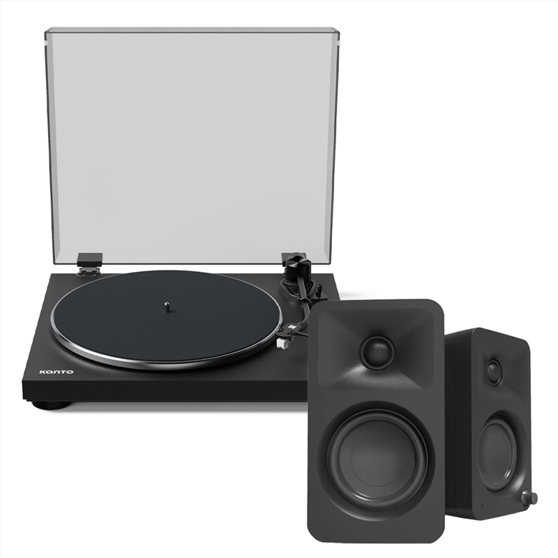 Kanto OBI3 Turntable - Matte Black with Kanto ORA 100W Powered Speakers - Black Bundle/Product Detail/Turntables