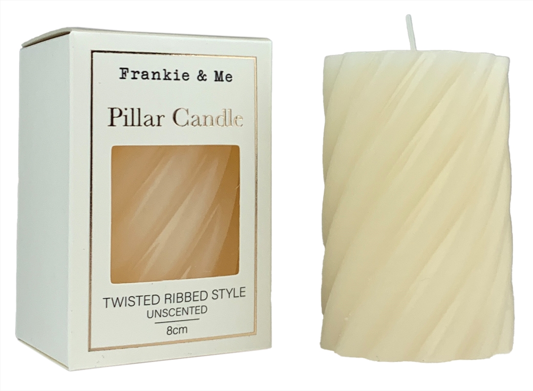 Candle Pillar Twisted 8 cm Ivory/Product Detail/Candles