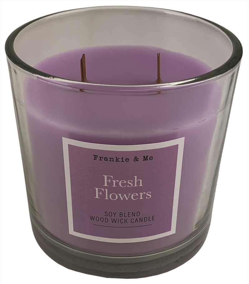 Candle 400G Fresh Flower Wood Wick Clear Glass/Product Detail/Candles