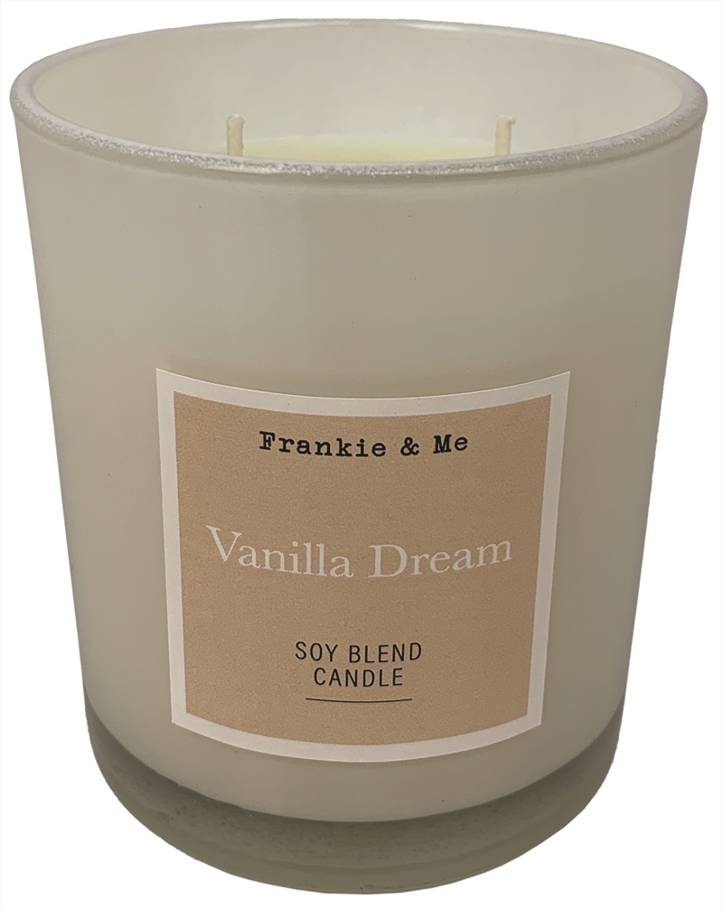 Candle 295G Vanilla Cut Wick White Glass/Product Detail/Candles