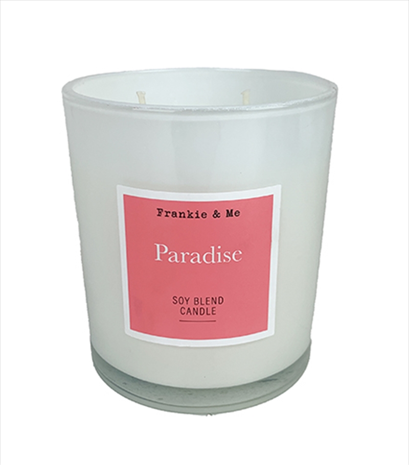 Candle 295G Paradise Cut Wick White Glass/Product Detail/Candles