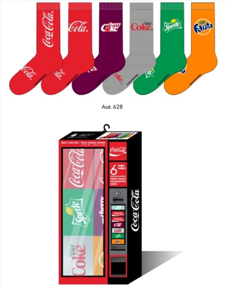 Coca Cola Giftbox Vending Machine 6 Pack Socks (One Size)/Product Detail/Socks