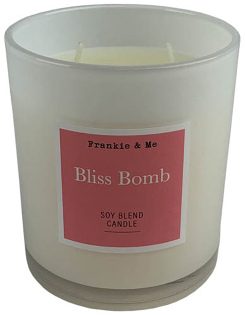 Candle 295G Bliss Bomb Cut Wick White Glass/Product Detail/Candles