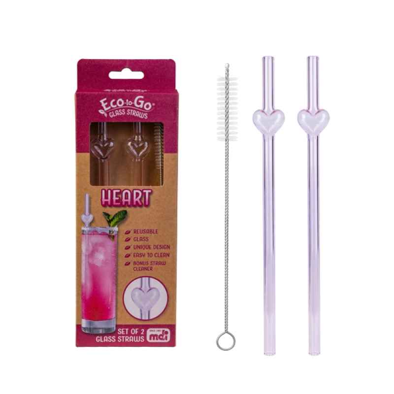 Eco-To-Go Heart Glass Straw (2 Pack)/Product Detail/Drinkware