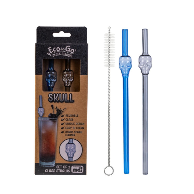 Eco-To-Go Skull Glass Straw (2 Pack)/Product Detail/Drinkware