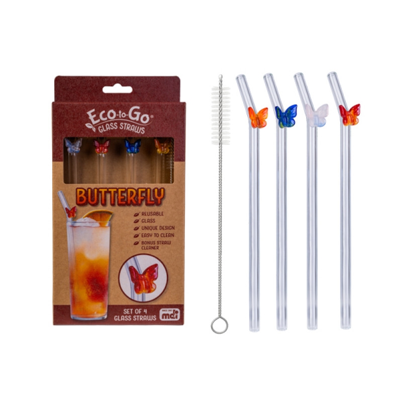 Eco-To-Go Butterfly Glass Straw/Product Detail/Drinkware