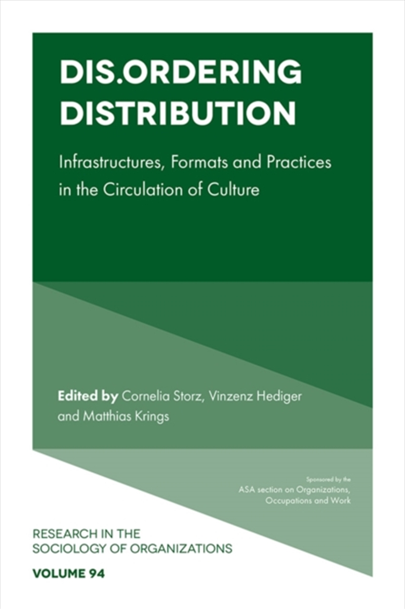 Dis.Ordering Distribution : Infrastructures, Formats And Practices In The Circulation Of Culture/Product Detail/Society & Culture