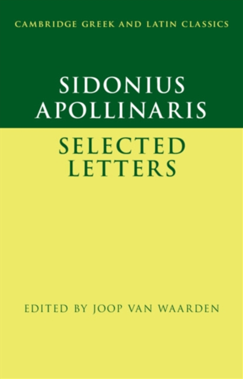 Sidonius Apollinaris: Selected Letters/Product Detail/Literature & Poetry