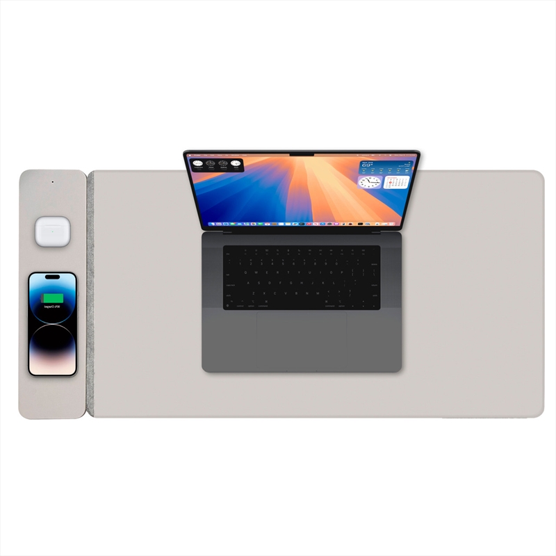 ChargeCore Wireless Charging Desk Mat - Grey/Product Detail/Consoles & Accessories