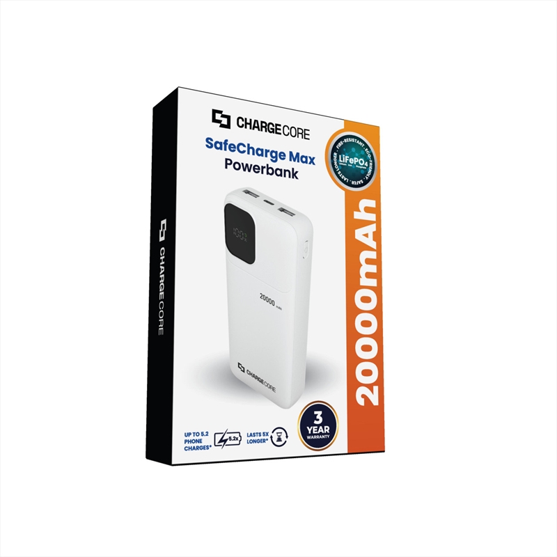 ChargeCore LFP Powerbank 20000mAh White/Product Detail/Consoles & Accessories