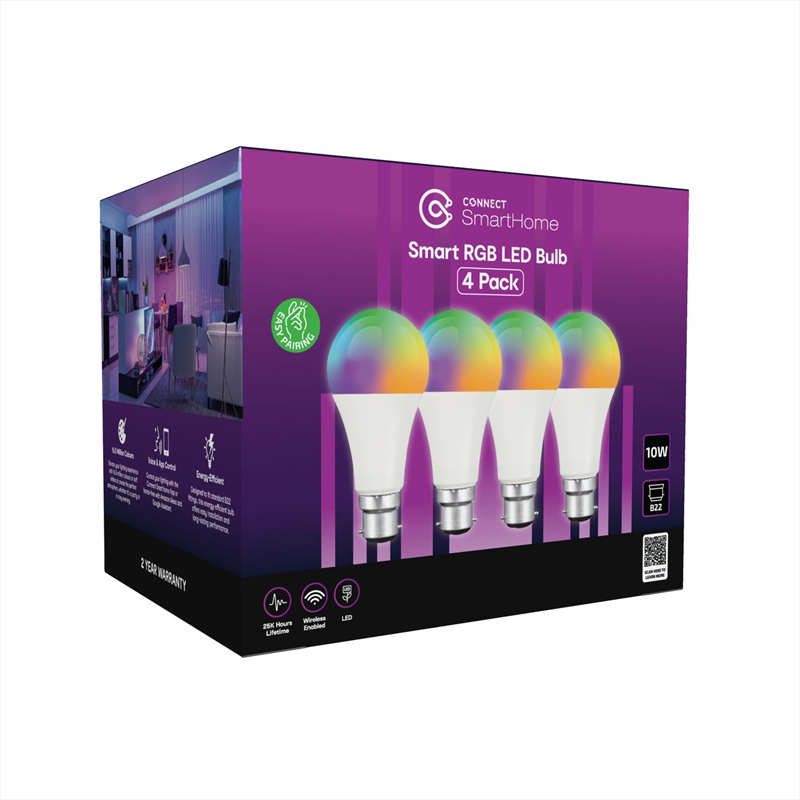 Connect 10W Smart RGB Bulb B22 4 Pack/Product Detail/Lighting