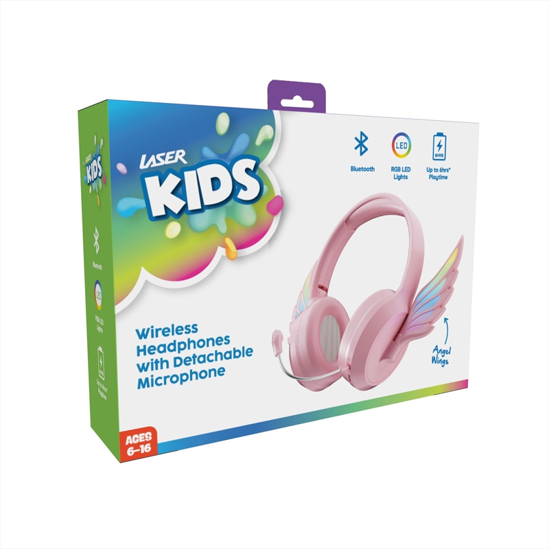 Laser Kids Bluetooth Headphone with Wing and Boom-Mic - Pink/Product Detail/Headphones