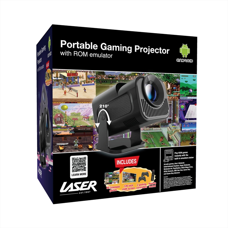 Laser 720p Smart Gaming Black Projector Built-in 80 Games Include Two Controllers/Product Detail/Electronics