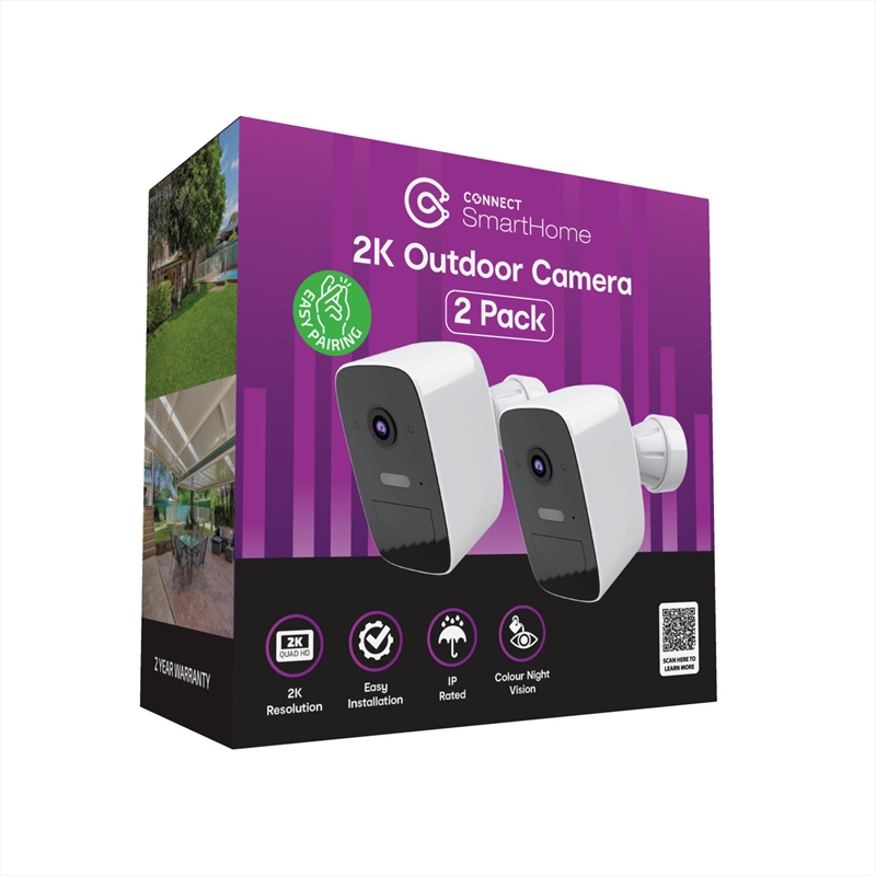 Connect Smart Home 2K Outdoor Camera Twin Pack/Product Detail/Cameras