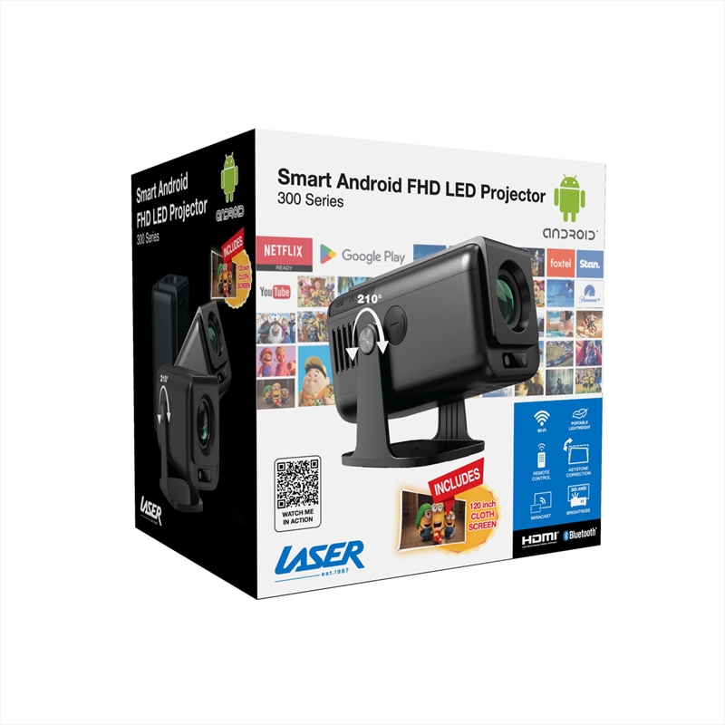 Laser 1080p Android Multi-Angle Tube LED Projector_Black/Product Detail/Electronics