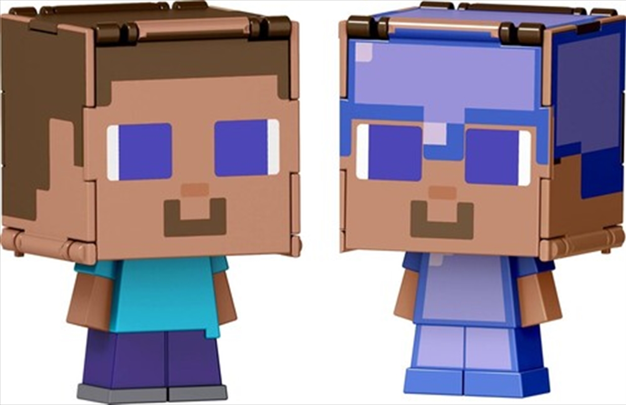Mattel - Minecraft Flippin' Figs Steve and Enchanted Armor Steve, 2-in-1/Product Detail/Figurines