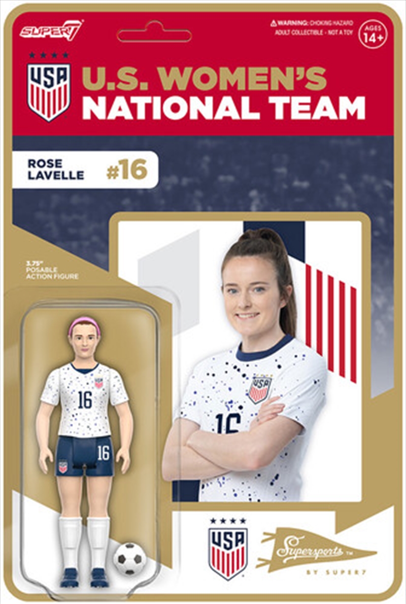 Super7 - USWNT Soccer - ReAction Wv 2 - Rose Lavelle (2023 World Cup Home Kit)/Product Detail/Figurines