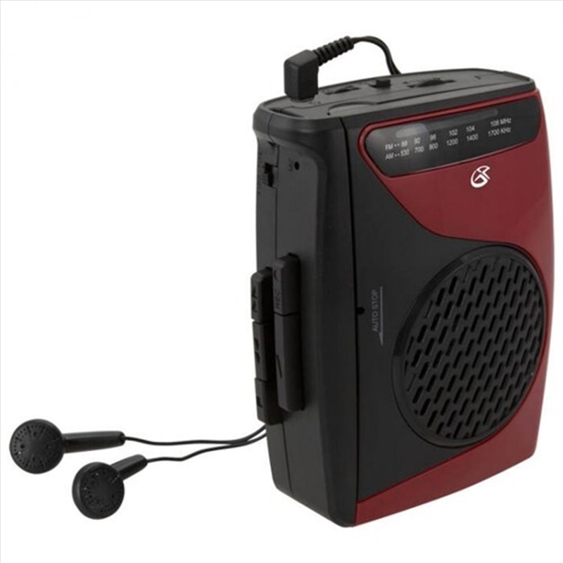 GPX CAS337 Portable Cassette Player with AM/FM Radio/Voice Record (Red/Black)/Product Detail/Media Players