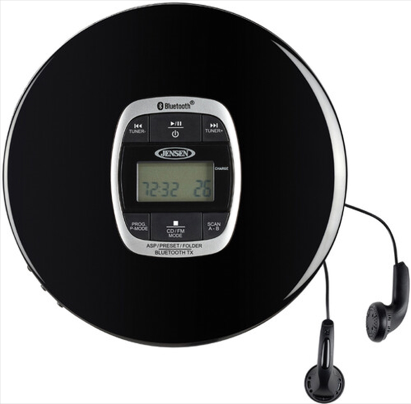 Jensen CD-60R-BT Portable CD Player Bluetooth FM Radio 60 Second Anti-skip (Black)/Product Detail/Media Players