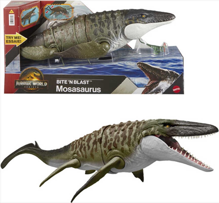 Mattel - Jurassic World: Rebirth Bite 'N Blast Mosasaurus/Product Detail/Toys