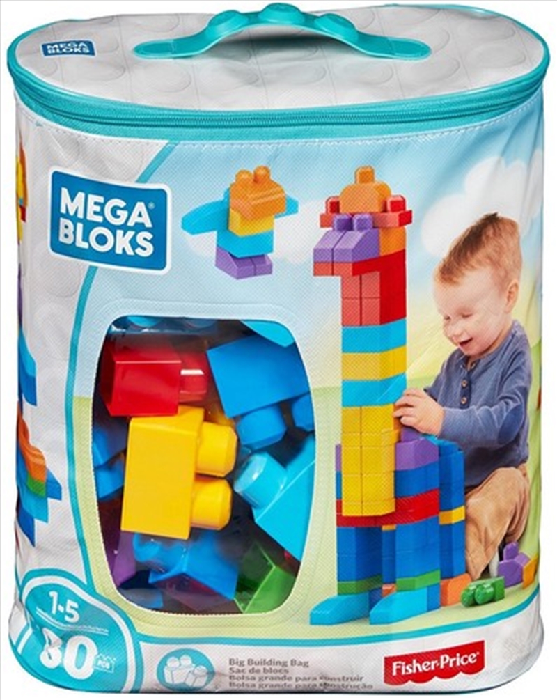 MEGA BLOKS - Big Building Bag Blue, 80 Piece Toddler Buiding Toy Set/Product Detail/Toys