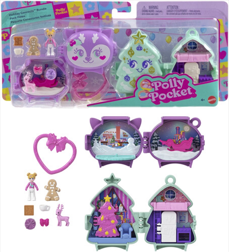 Mattel - Polly Pocket Holiday Connects Bundle Compact 2-Pack/Product Detail/Toys